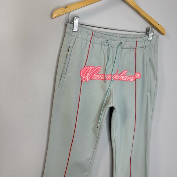 When Smoke Clears Women's Sweatpants Embroidered Light Blue Medium Streetwear M - Picture 5 of 9